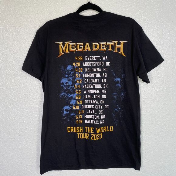 Megadeath Shirt Mens Medium Crush the World Tour 2023 Official Merch Graphic Tee - Picture 5 of 9